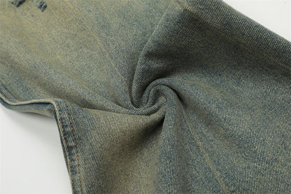 Heavy Industry Washing Hole Denim Trousers Men