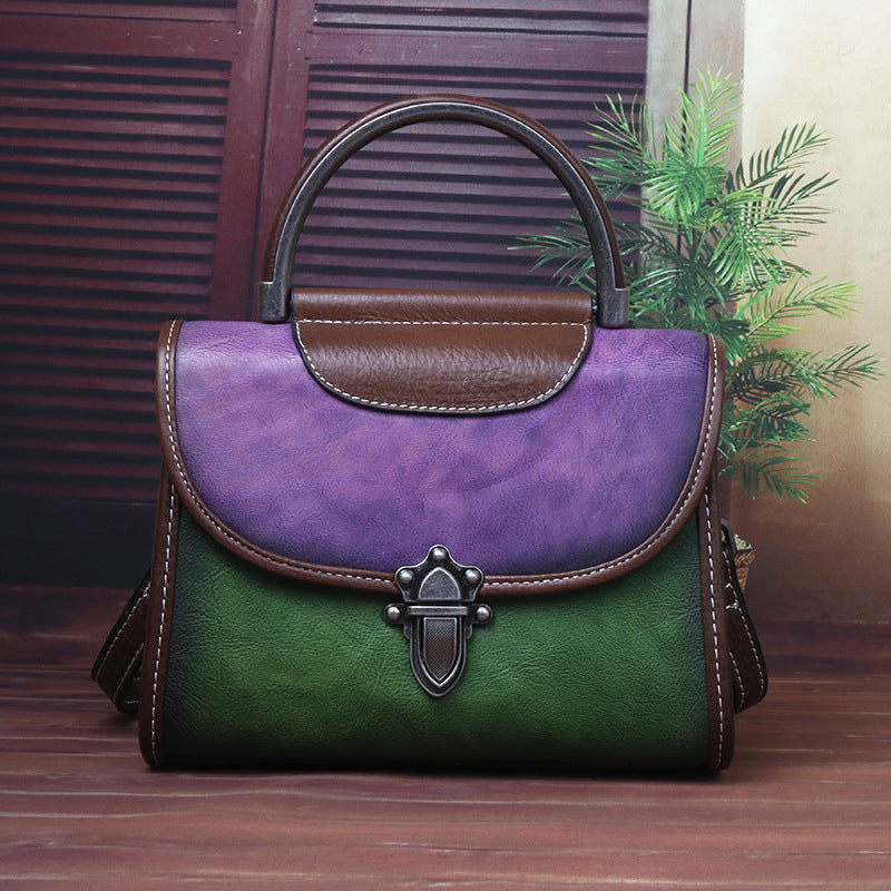 First-Layer Cowhide Mini Bag | Retro-Style Shoulder & Crossbody Bag for Women