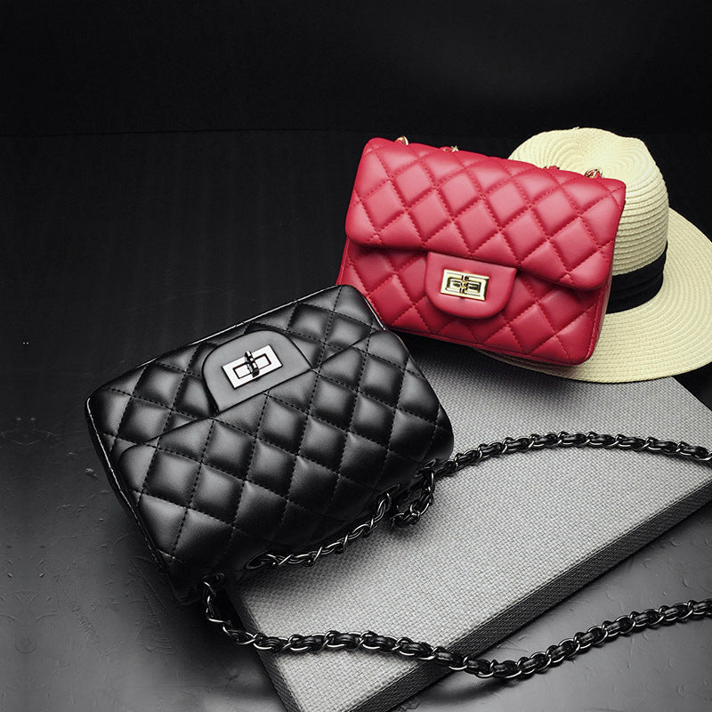 Women’s Rhombic Chain Bag – Elegant All-Match Shoulder Bag