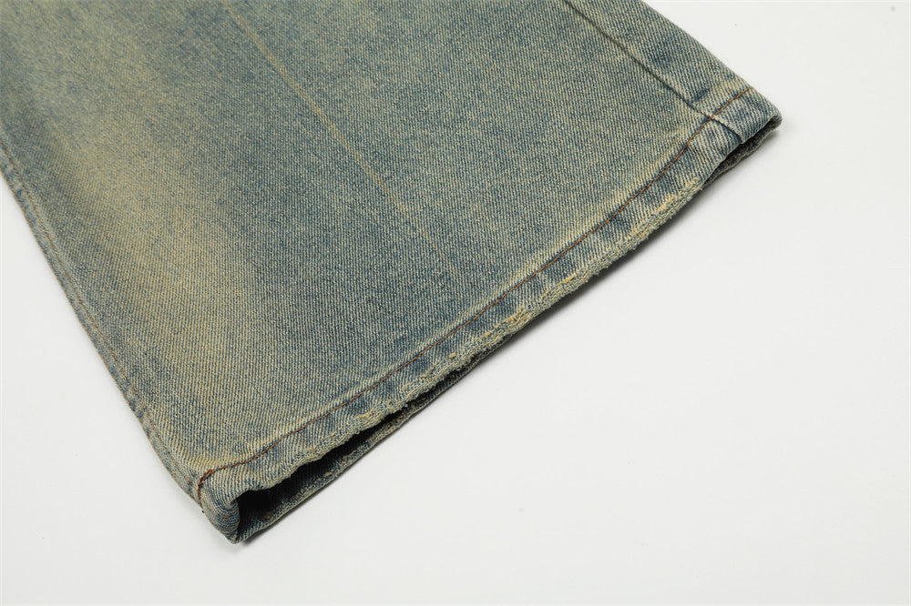 Heavy Industry Washing Hole Denim Trousers Men