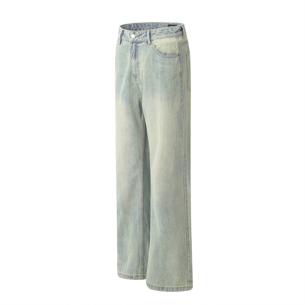 Yellow Mud Dyed Straight Jeans Men
