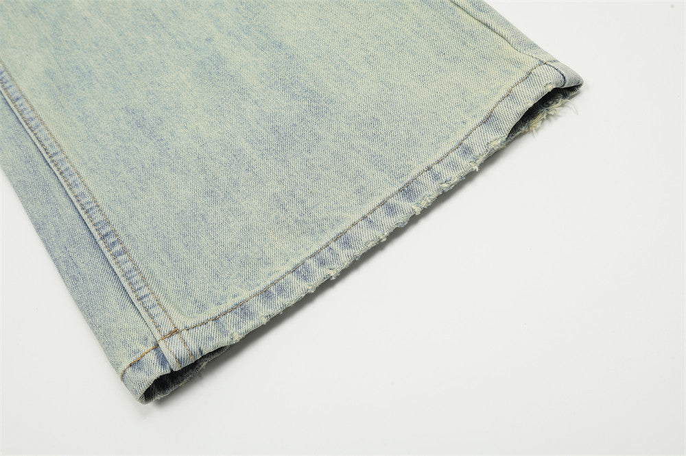 Yellow Mud Dyed Straight Jeans Men