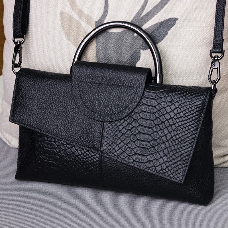Genuine Leather Women’s Clutch & Crossbody Bag – Top Layer Cowhide Elegant Banquet Handbag