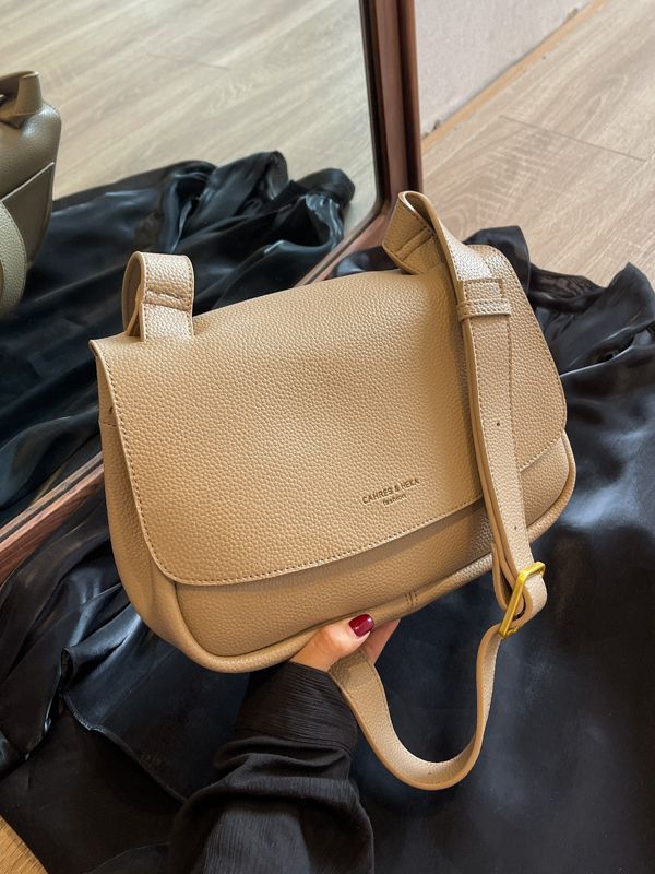 Retro Simple Large Tote Bag – Wide Strap Single Shoulder Crossbody Bag for Women