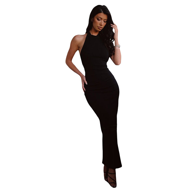 Hanging in Style Backless Hip-Hugging Dress
