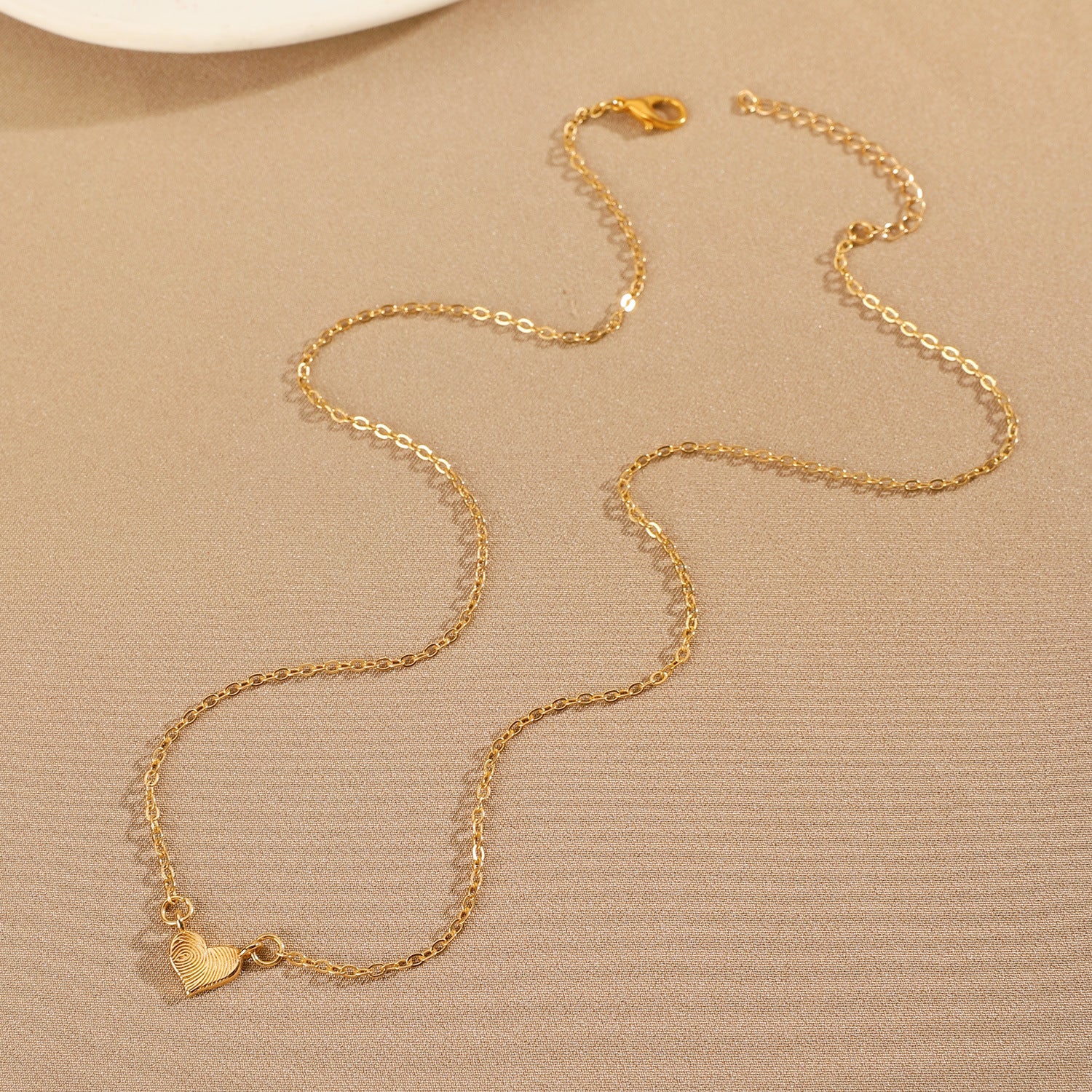 Minimalist Love Fingerprint Pendant Necklace – Elegant Clavicle Chain for Women