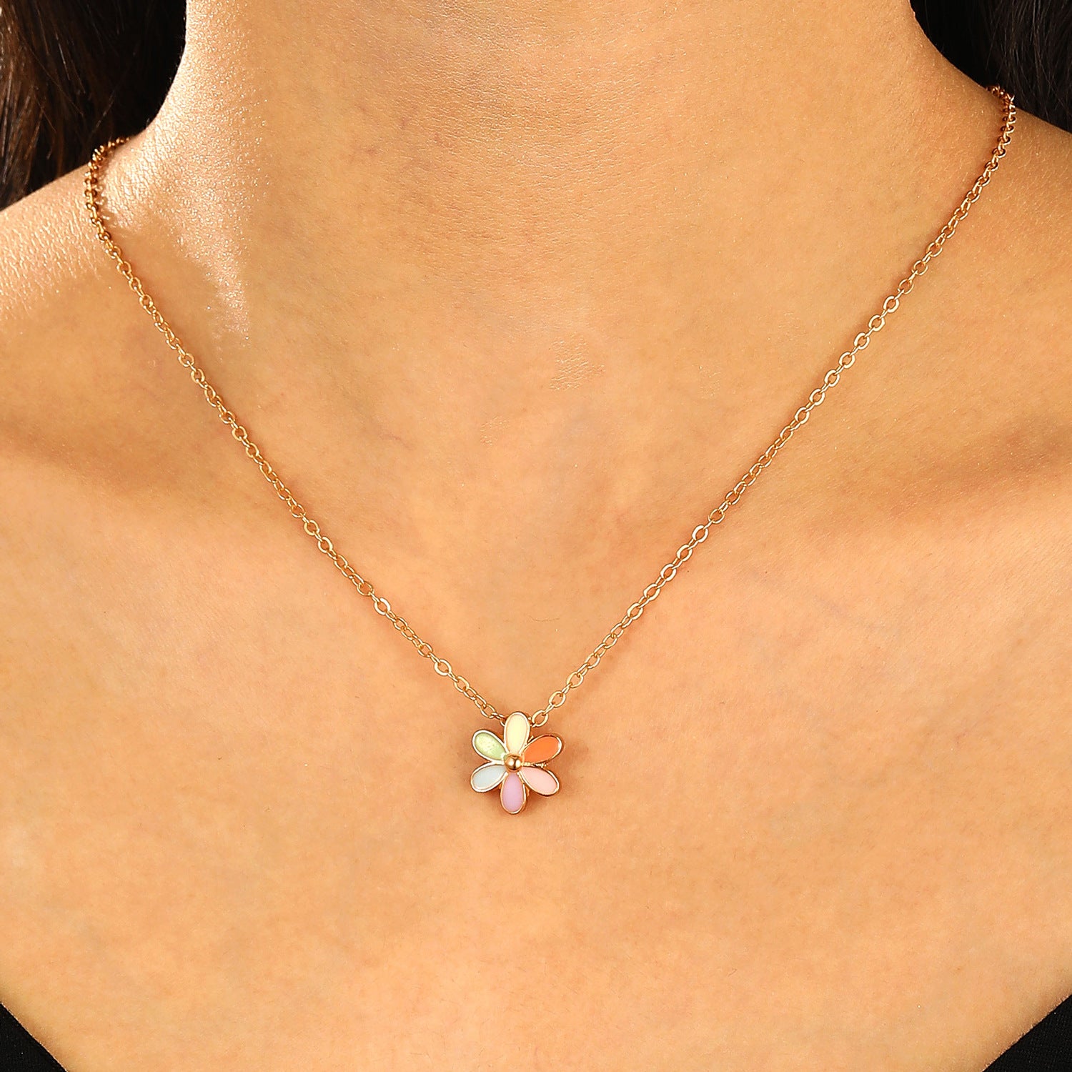 Minimalist Love Fingerprint Pendant Necklace – Elegant Clavicle Chain for Women