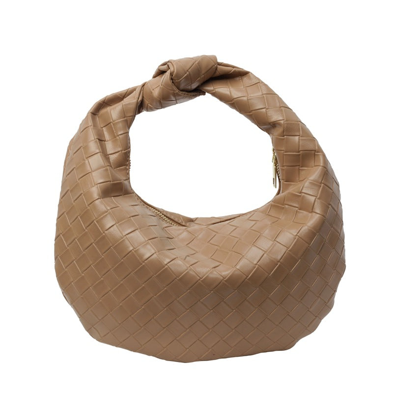 Woven Handbag | Solid Color Shoulder & Underarm Bag