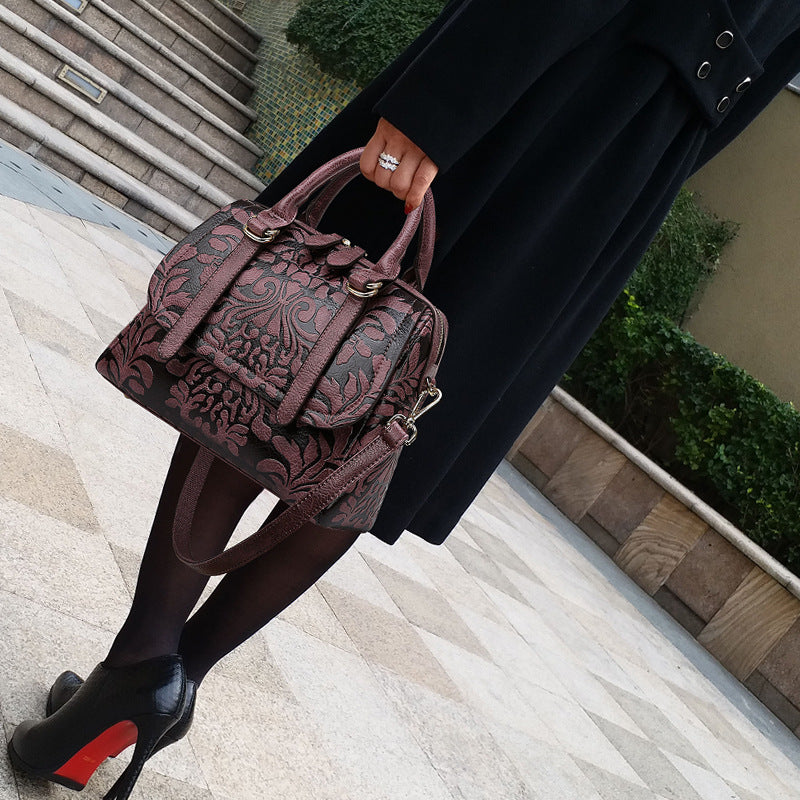 Vintage Printed Women’s Bag | Large Capacity Shoulder & Crossbody Handbag