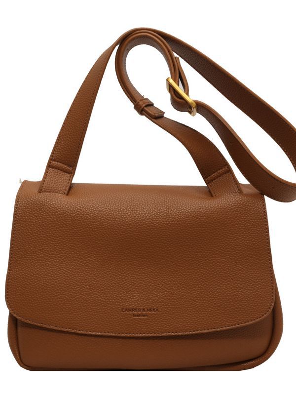 Retro Simple Large Tote Bag – Wide Strap Single Shoulder Crossbody Bag for Women