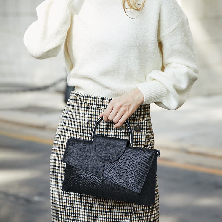 Genuine Leather Women’s Clutch & Crossbody Bag – Top Layer Cowhide Elegant Banquet Handbag