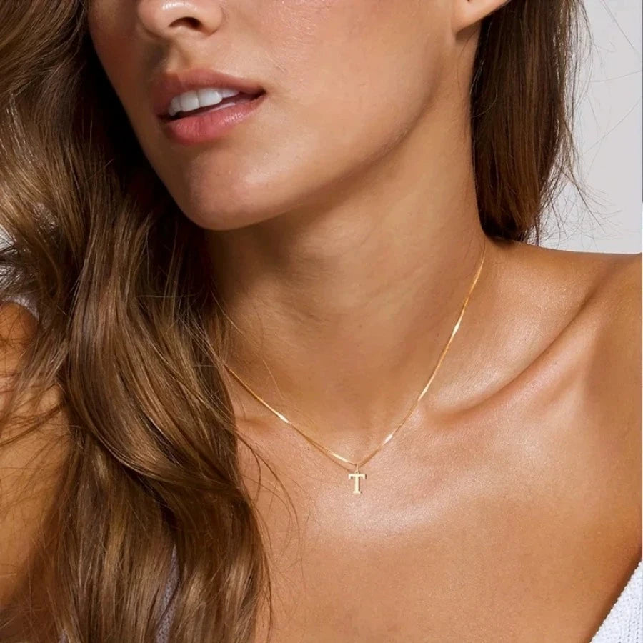 Women A-Z Initial Necklace 18K Gold