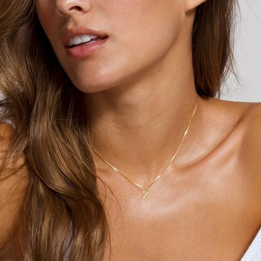 Women A-Z Initial Necklace 18K Gold