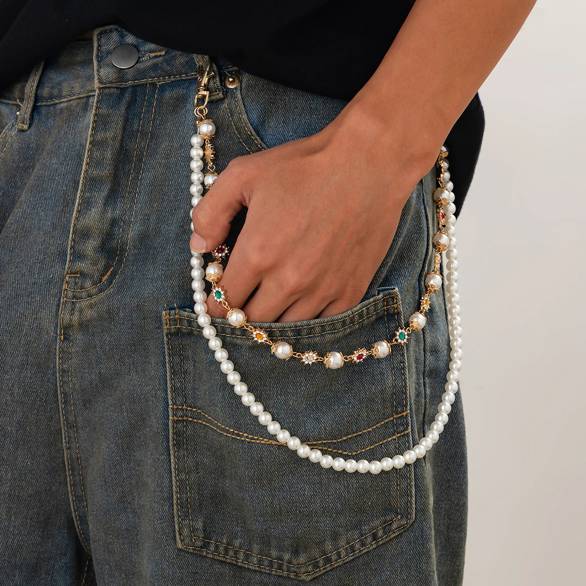 Keychain Wallet Belt Chain Men