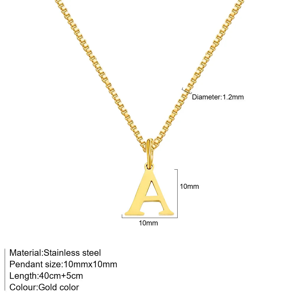 Women A-Z Initial Necklace 18K Gold