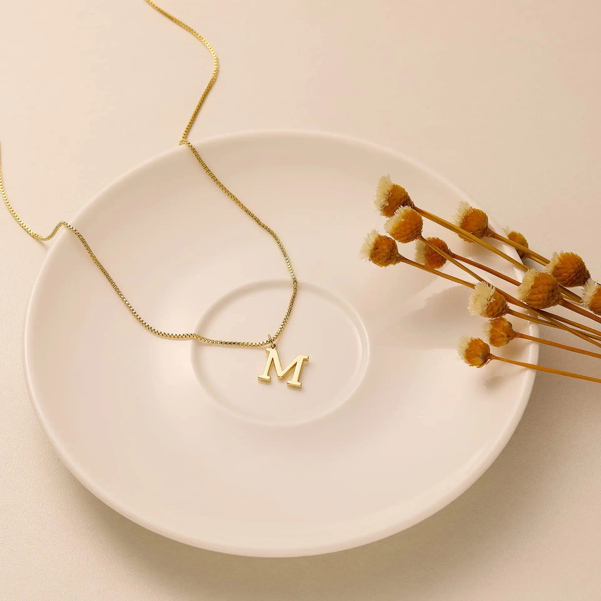 Women A-Z Initial Necklace 18K Gold