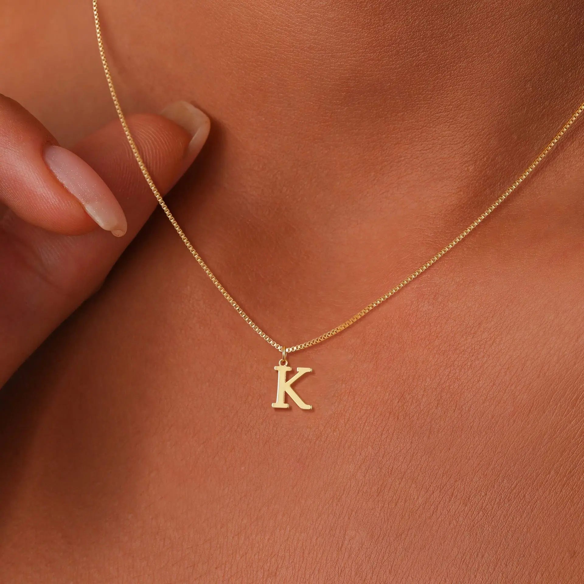 Women A-Z Initial Necklace 18K Gold