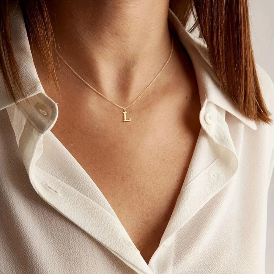 Women A-Z Initial Necklace 18K Gold