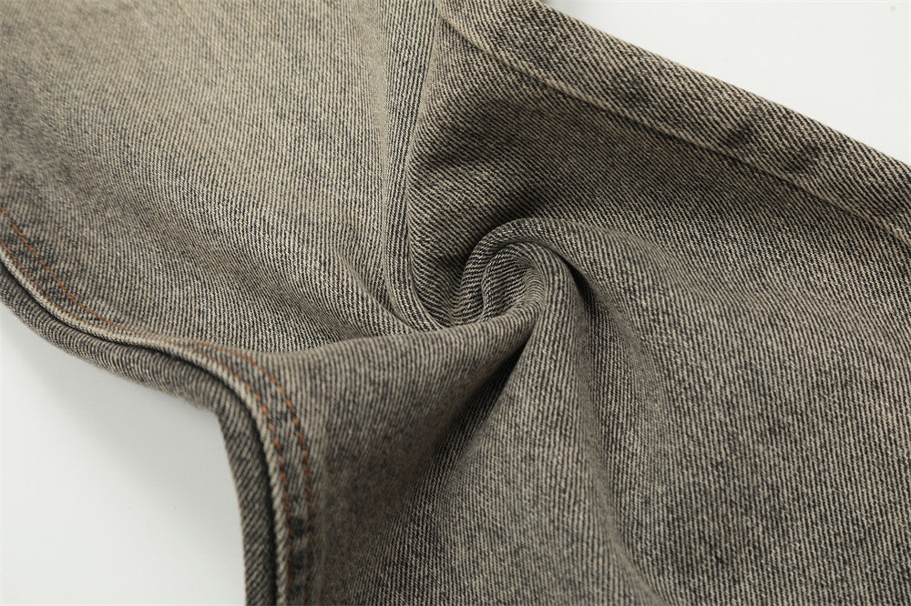 Worn Looking Washed-out Denim Bootcut Trousers Men's Hippie Trend