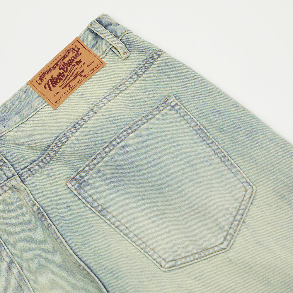 Yellow Mud Dyed Straight Jeans Men