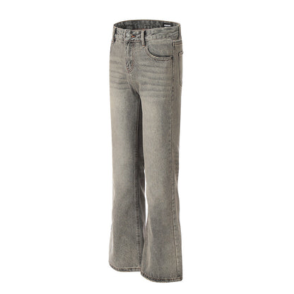 Worn Looking Washed-out Denim Bootcut Trousers Men's Hippie Trend