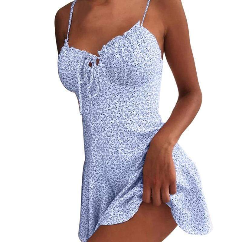 Lace-Up Backless Mini Dress – Sexy Slim-Fit Style