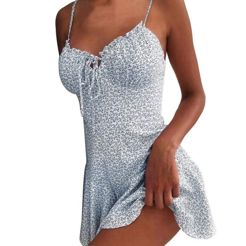 Lace-Up Backless Mini Dress – Sexy Slim-Fit Style